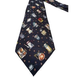 Vintage Nicole Miller | OS | 1996 novelty coffee print 100% silk tie